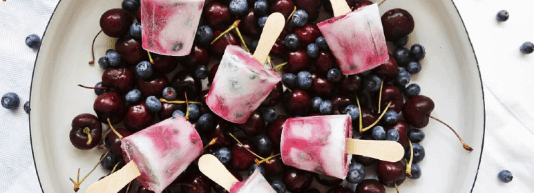 Cherry Blueberry coconut Ice-Pops
